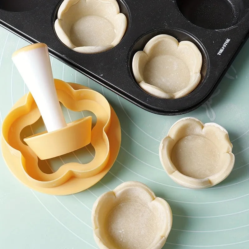 2pcs Flower Pastry Cutter Tart Tamper Unit-Perfect Baking