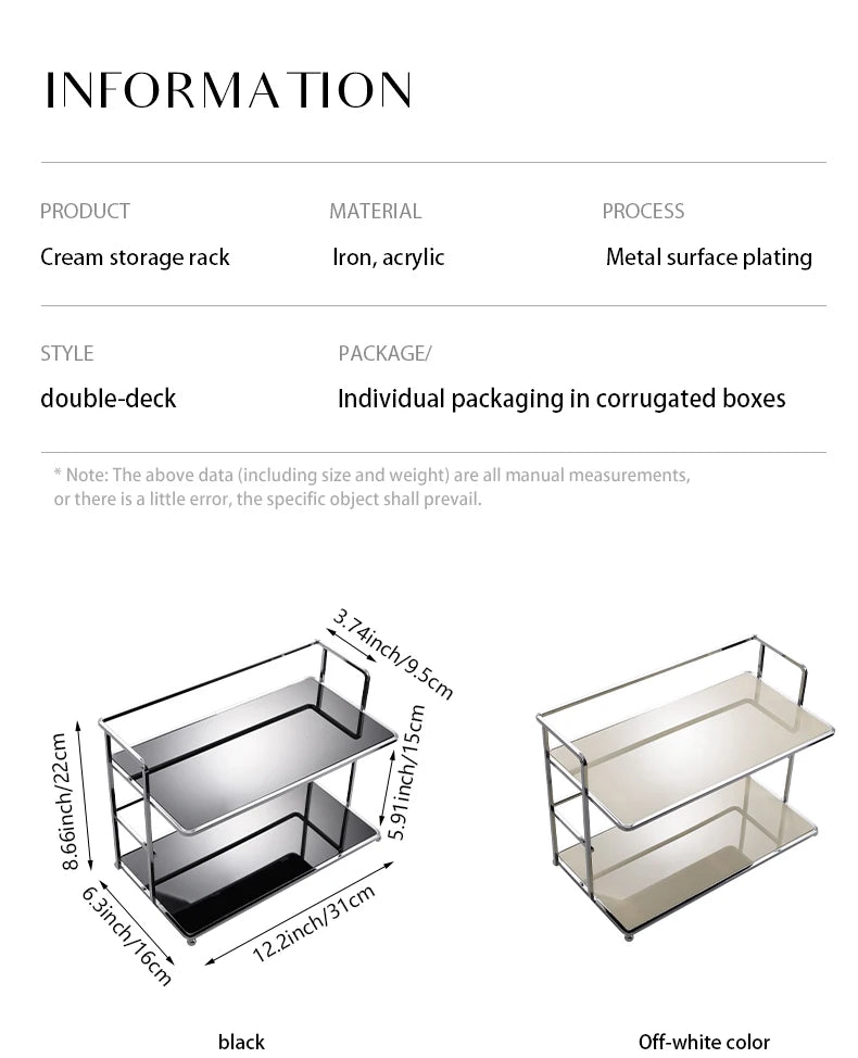 1pc Double-Layer Desktop Storage Rack Acrylic Organizer Cup