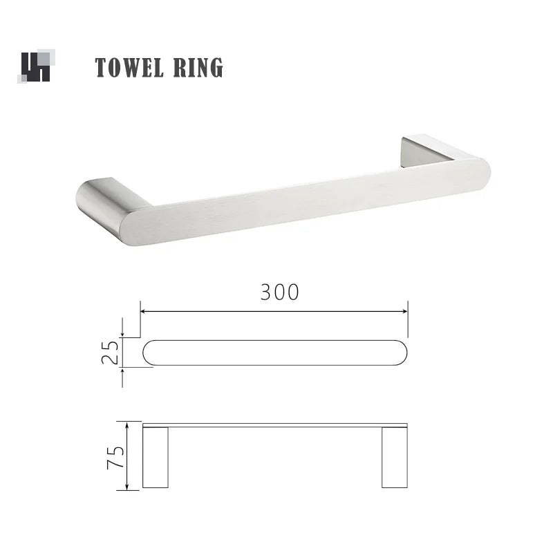 Brushed Towel Ring Holder Bar Rack Brush/Paper Holder