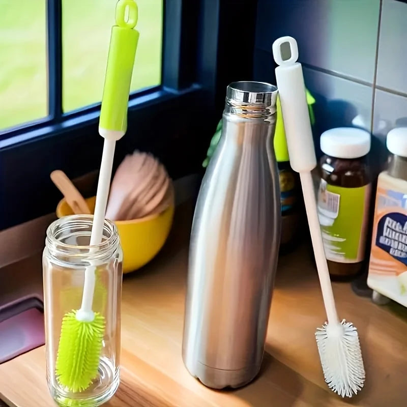1pc Long Handle Cleaning Brush, Non-Slip Grip for Narrow Bottles, Durable Plastic Brush for Hard-to-Reach Areas, Bottle Cleaner
