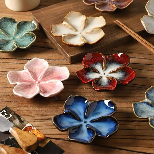 1pcsvintage Ceramic Craft Dish Flower Shaped Small Dish