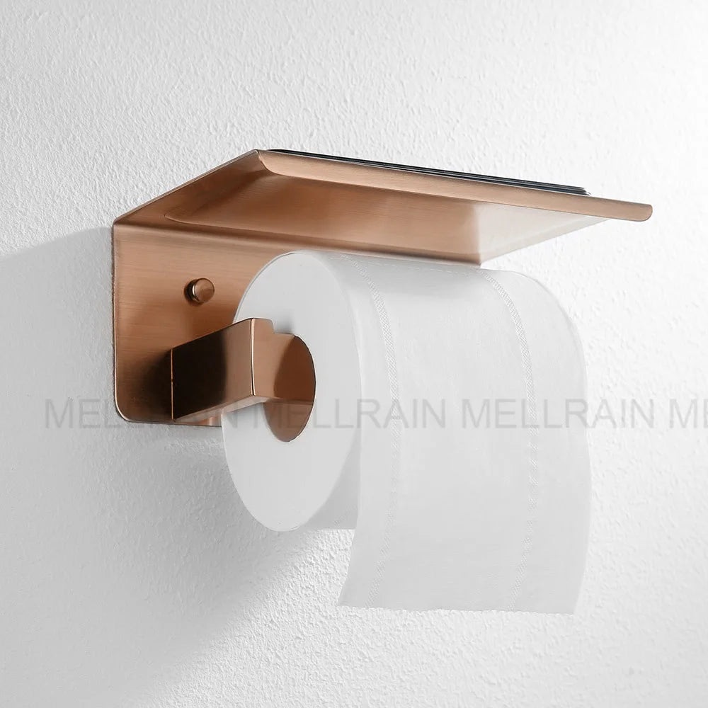Brushed Rose Gold Bathroom Hardware Square Bath Toilet