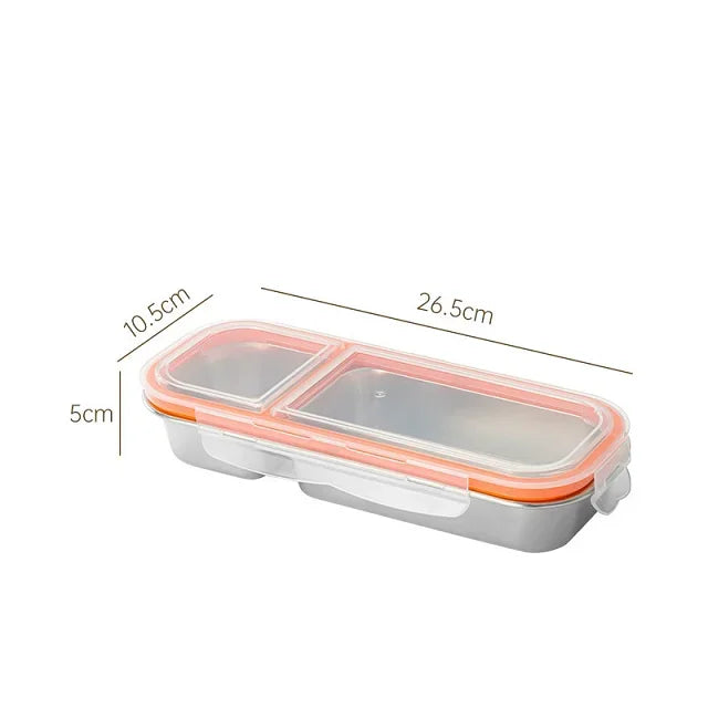304 Stainless Steel Bento Box Lid Compartments Divides