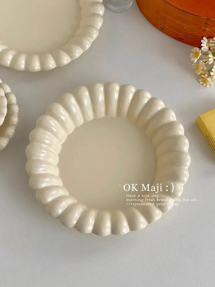 High-Looking Ceramic Plate Western-Style Dinner Plate Round Plate