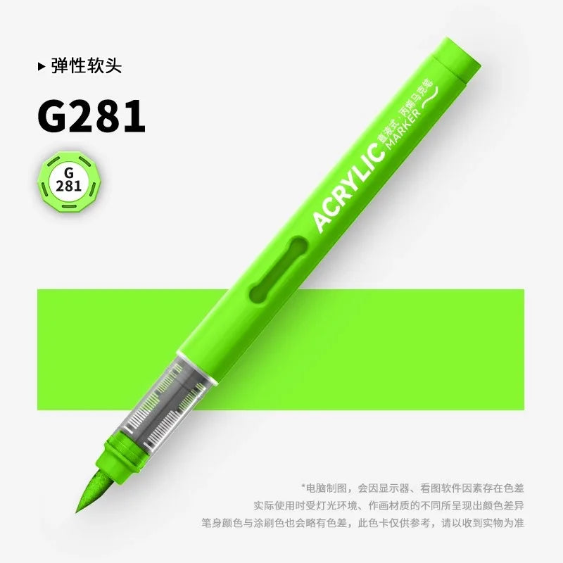 120/1 Colors Direct-Liquid Acrylic Brush Markers Pen Waterproof