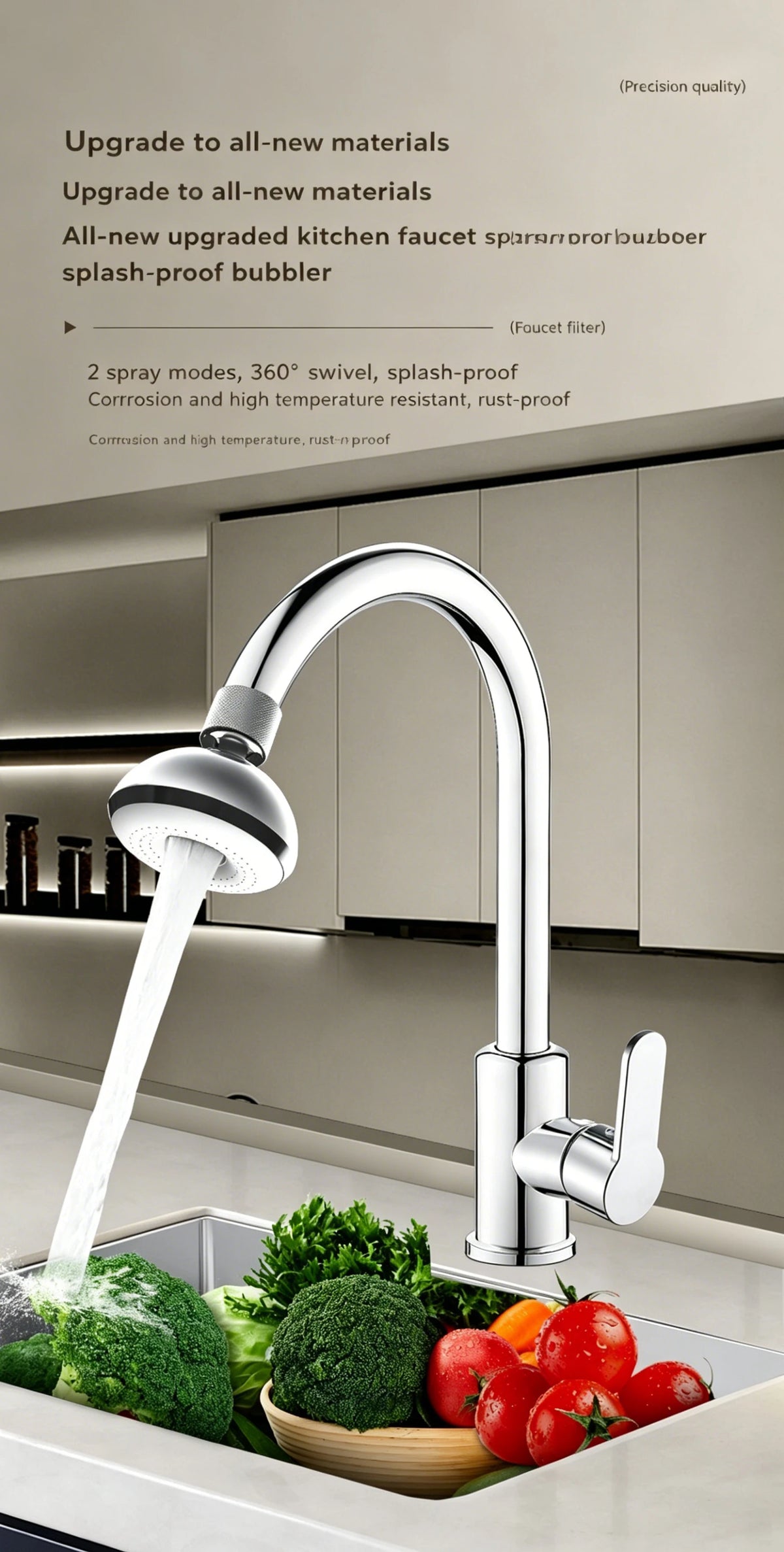 Faucet Adapter Built-In Purification Filter 360 Rotation Faucet