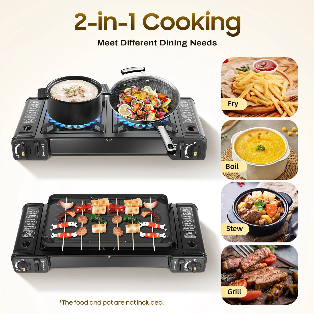 Double Head Barbecue Gas Stove Baking Tray Application