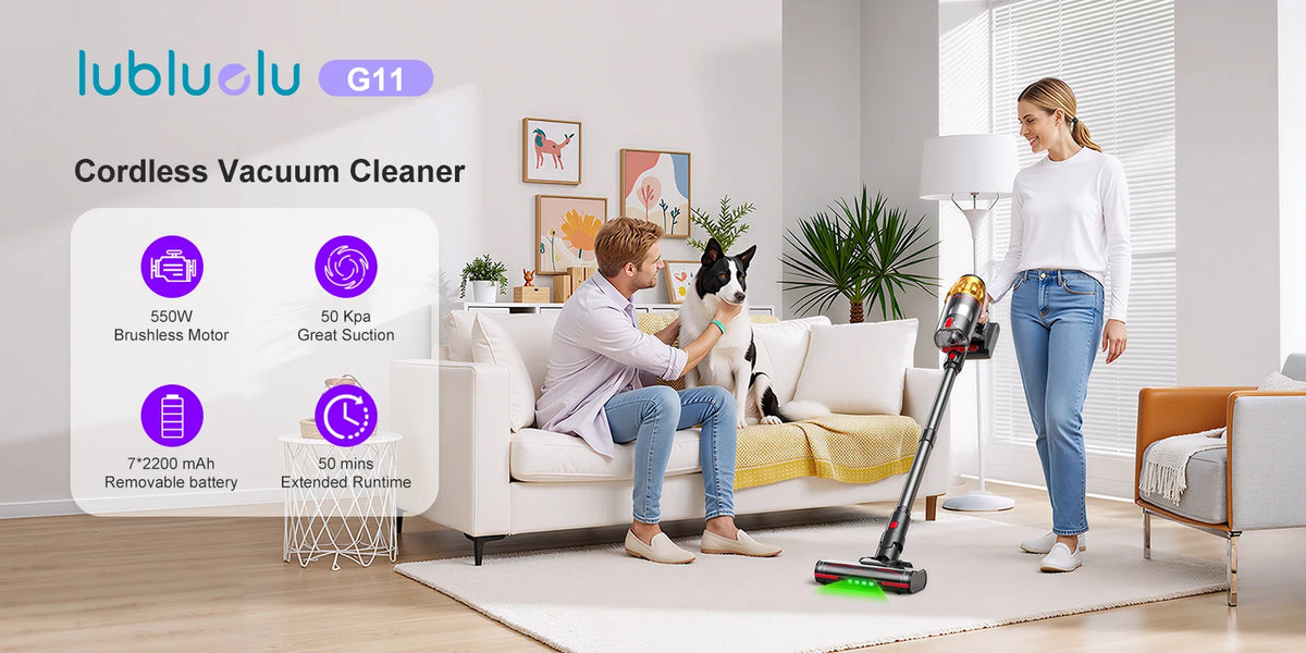 Lubluelu G11 Cordless Vacuum Cleaner 50kpa Powerful Suction
