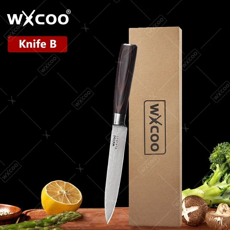 Wxcoo Damascus Pattern Chef Knife Professional Japanese Knives