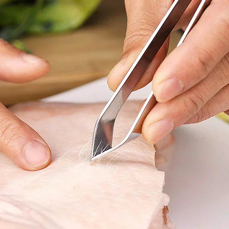 1pcs 430 Stainless Steel Fish Bone Tweezers Pincer