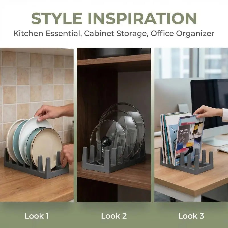 Grid Organizer Rack Space-Saving Drying Storage Tray Pots