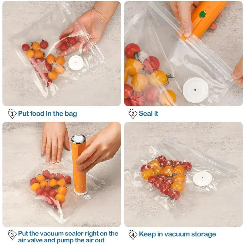 Upgraded Version Vacuum Food Storage Bag Zipper Bag