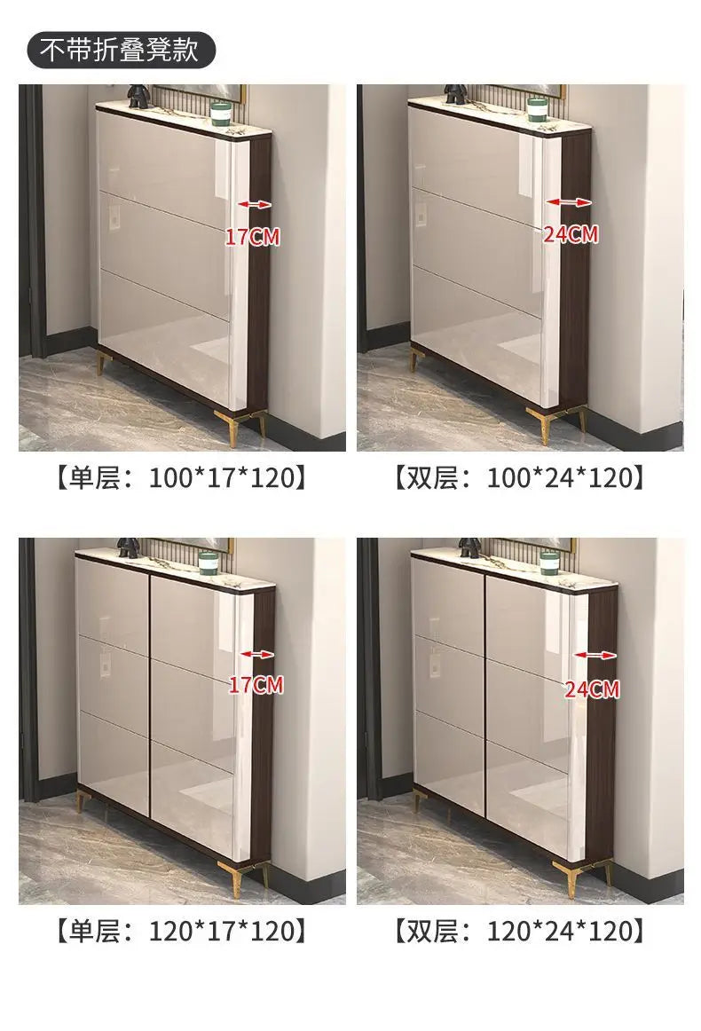 Luxury Ultra-Thin Shoe Cabinet Organizer Storage Living Room