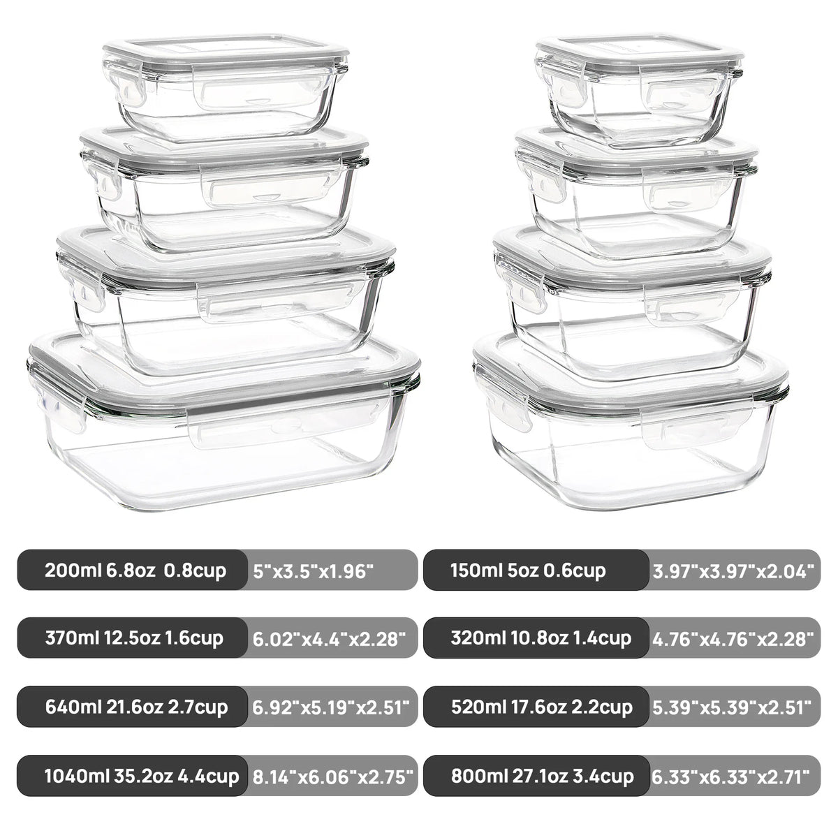 Glass Lunch Box Food Storage Containers Meal Prep