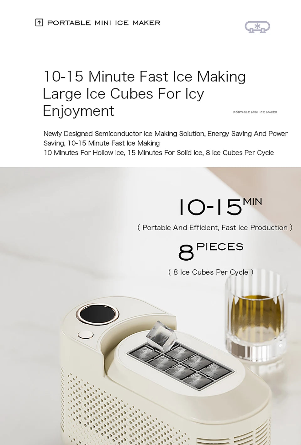 12v/220v Car Ice Maker Desktop Mini Ice Cubes