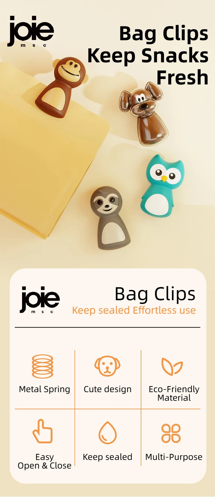 Joie Bag Clips Food Storage Creative Snack Clip
