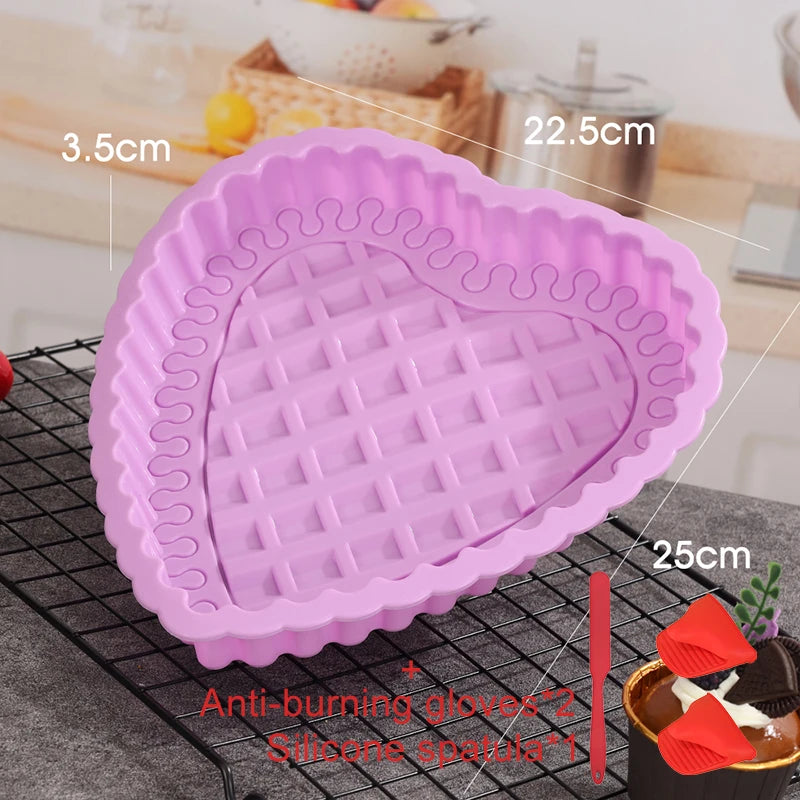 Heart Shaped Cake Pan Silicone Cake Mold Baking