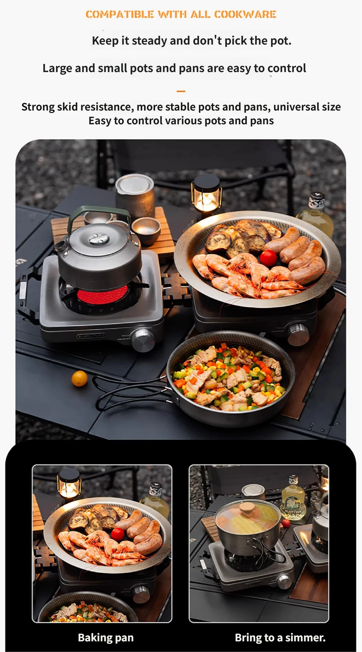Buerk Camping Stove Gas Stove Dual Burner Foldable