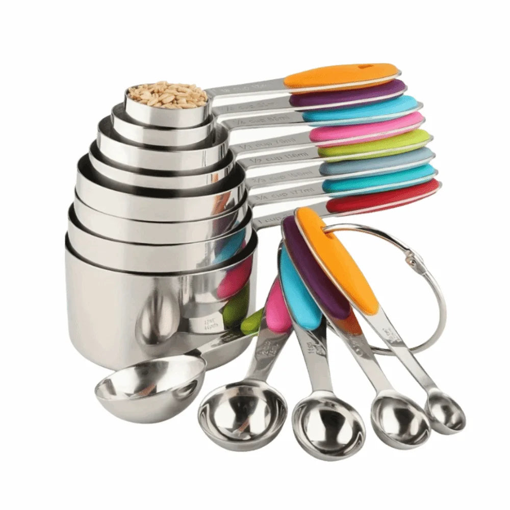 8/13pcs Stainless Steel Measuring Spoons Long Handle Stackable