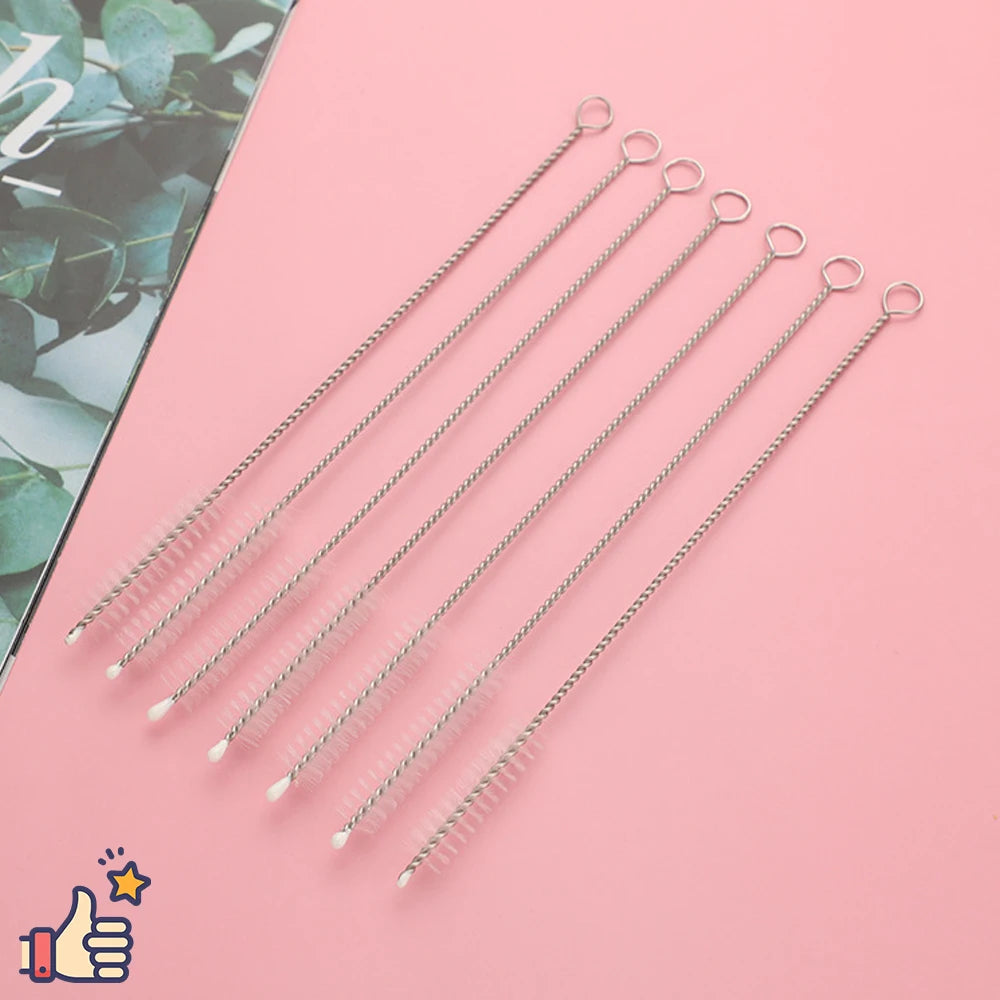 1-500pcs Nylon Straw Cleaning Brush Pipe Cleaner Stainless