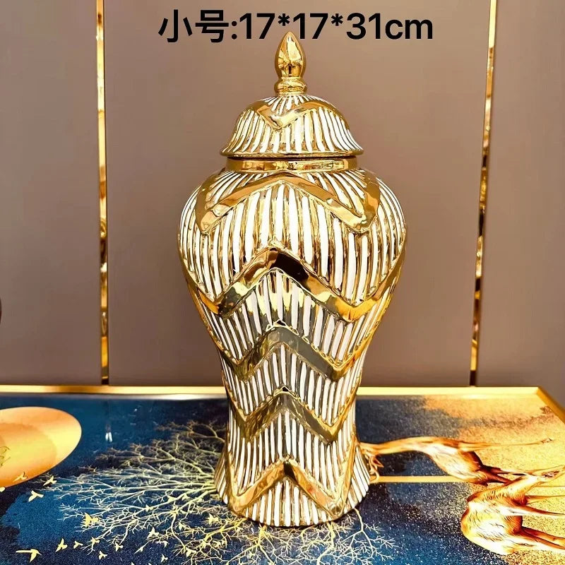 Vase Ceramic Luxury Electroplated General Jar European Ceramic