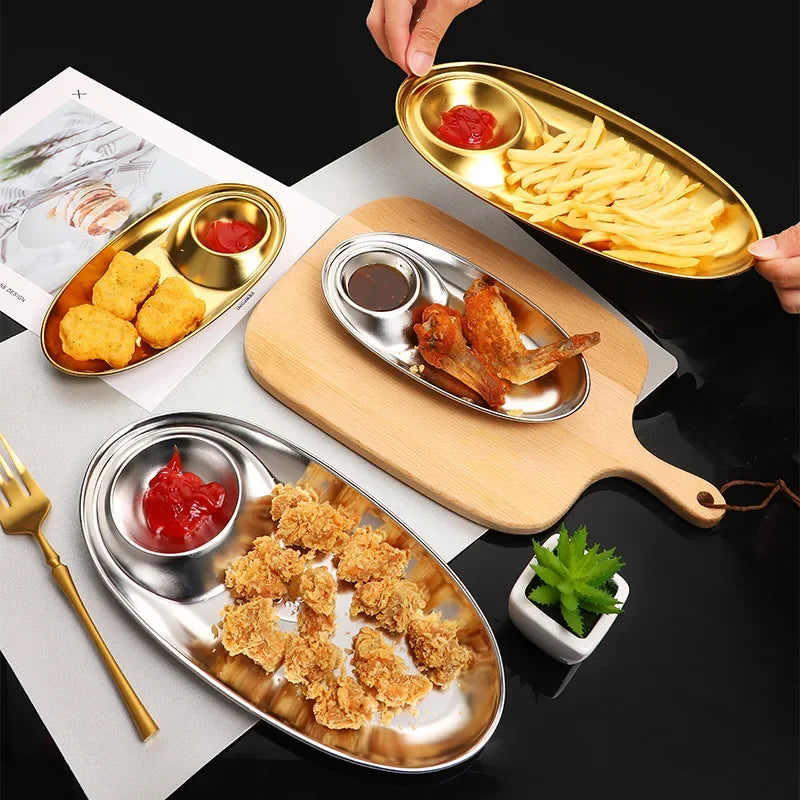 304 Stainless Steel Dinner Tray Lunch Container Snack
