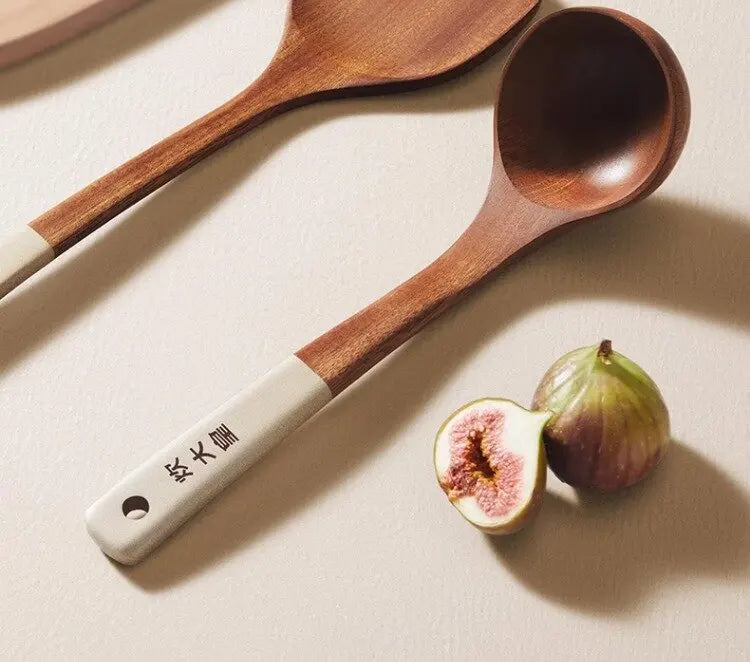 Cooker King Ebony Wood Cooking Utensils Heat Resistant