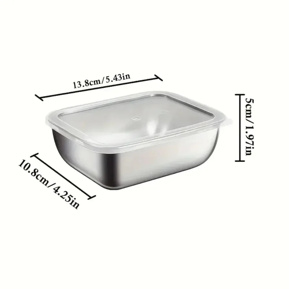 4-Piece Food Grade Stainless Steel Stackable Food Storage