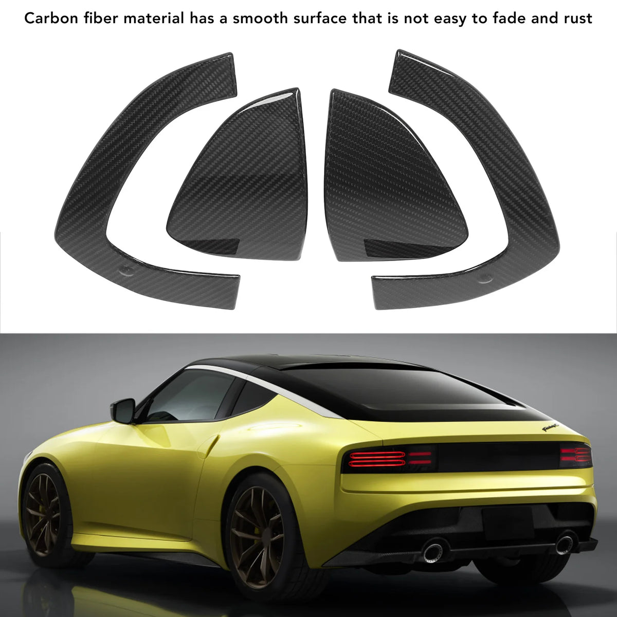 4pcs Exterior Door Handle Cover Carbon Fiber Outer
