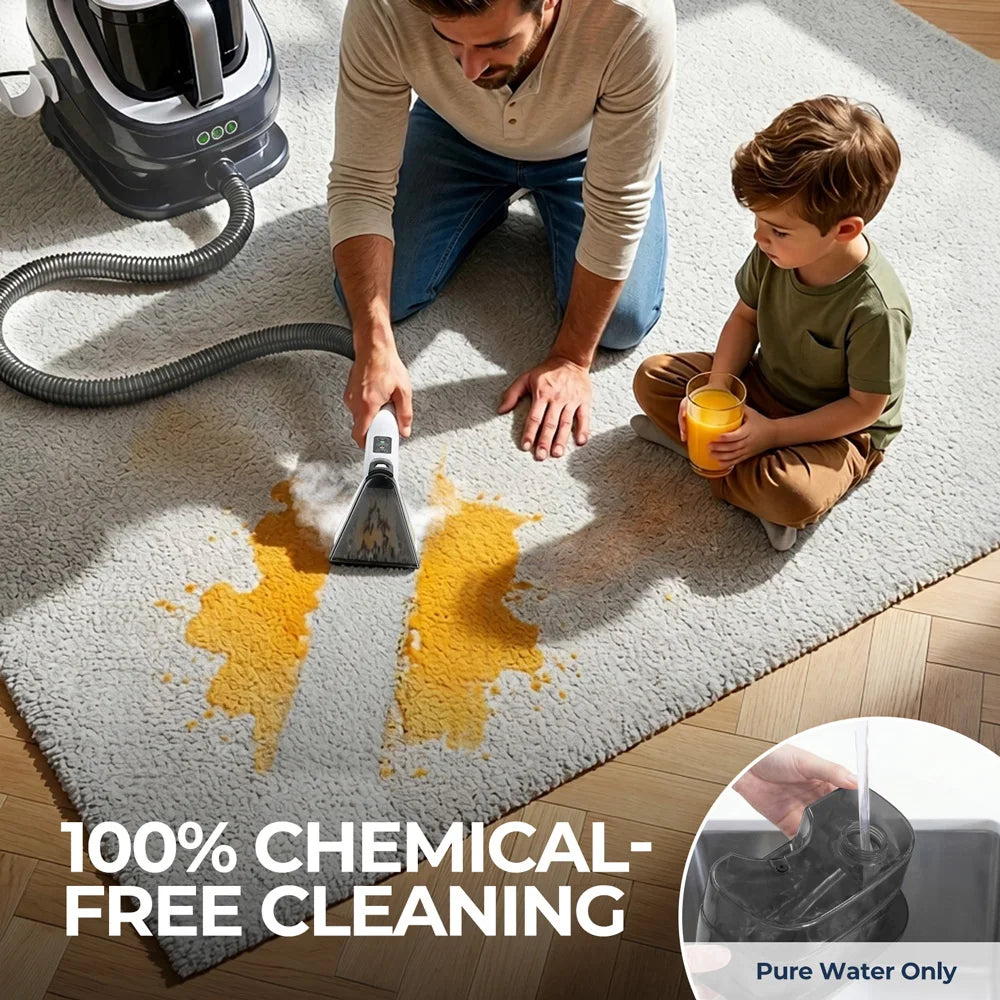 1300w Carpet Upholstery Cleaner 13kpa Suction 100 Steam