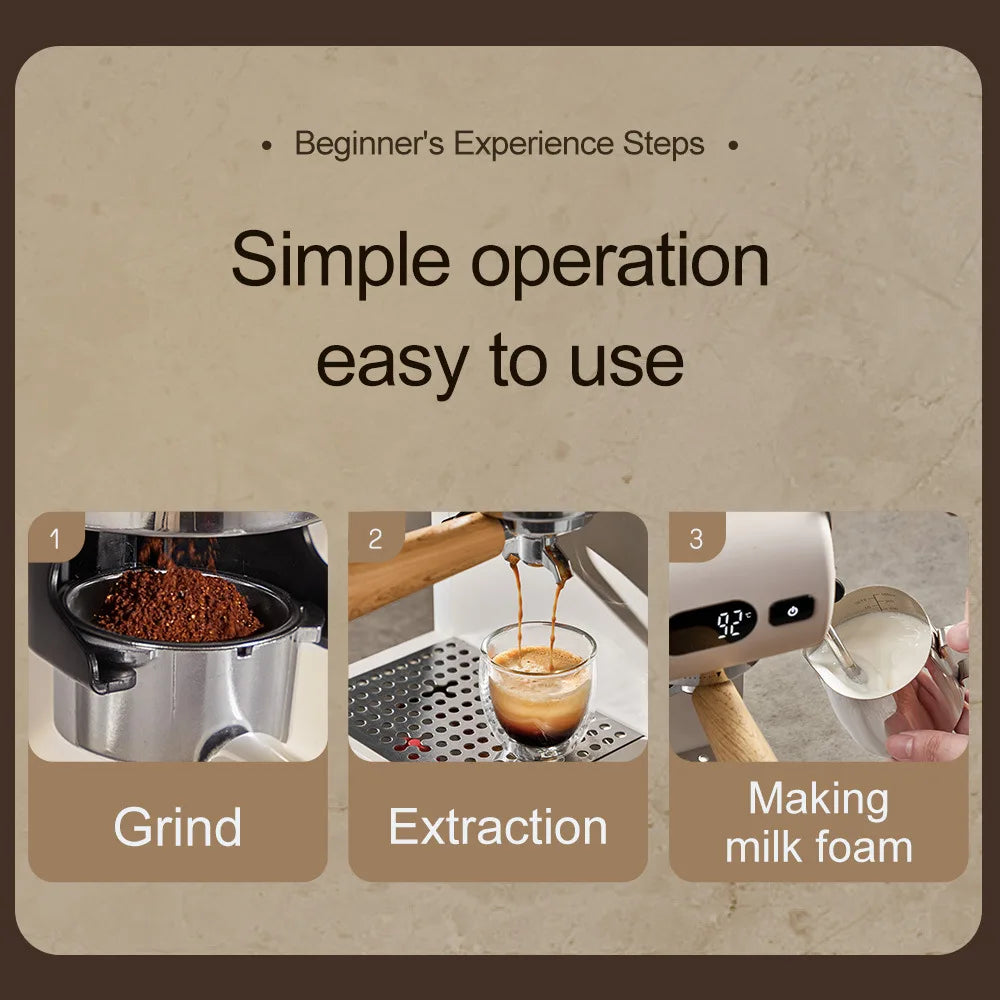 Semi-Automatic Espresso Machine Built-In Grinder & Cold Dual