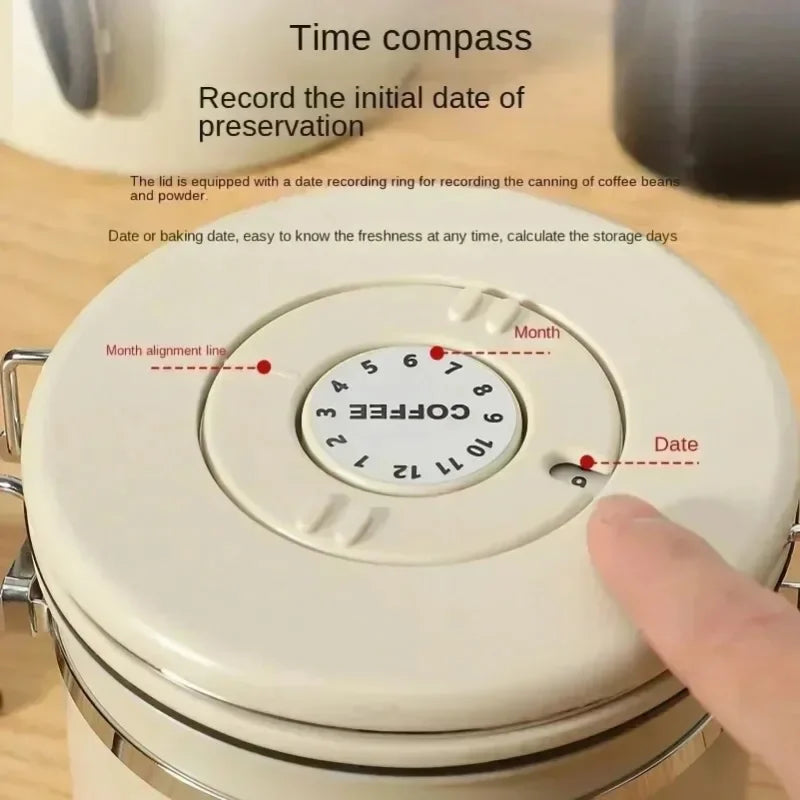 304 Stainless Steel Coffee Beans Vacuum Storage Jar