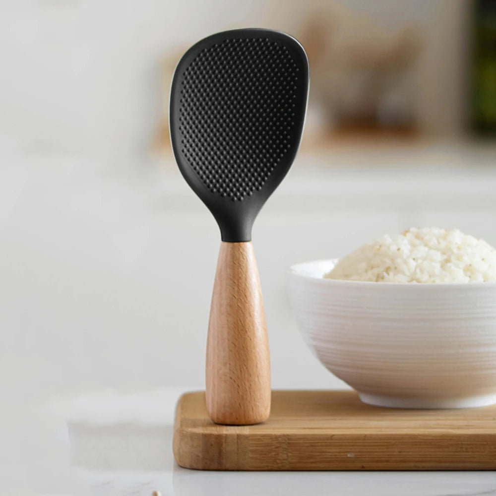 Non-Stick 1pcs Silicone Rice Spoon Cooking Spoon Anti-Scalding