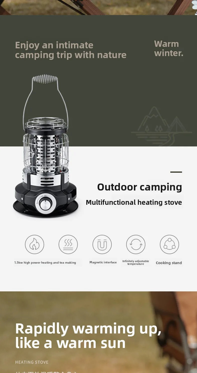 Outdoor Winter Heating Stove Gas Burner 1500w Camping