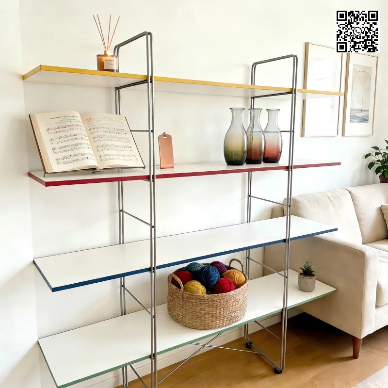 Solid Stainless Steel Bookshelf Multi-Layer Storage Rack