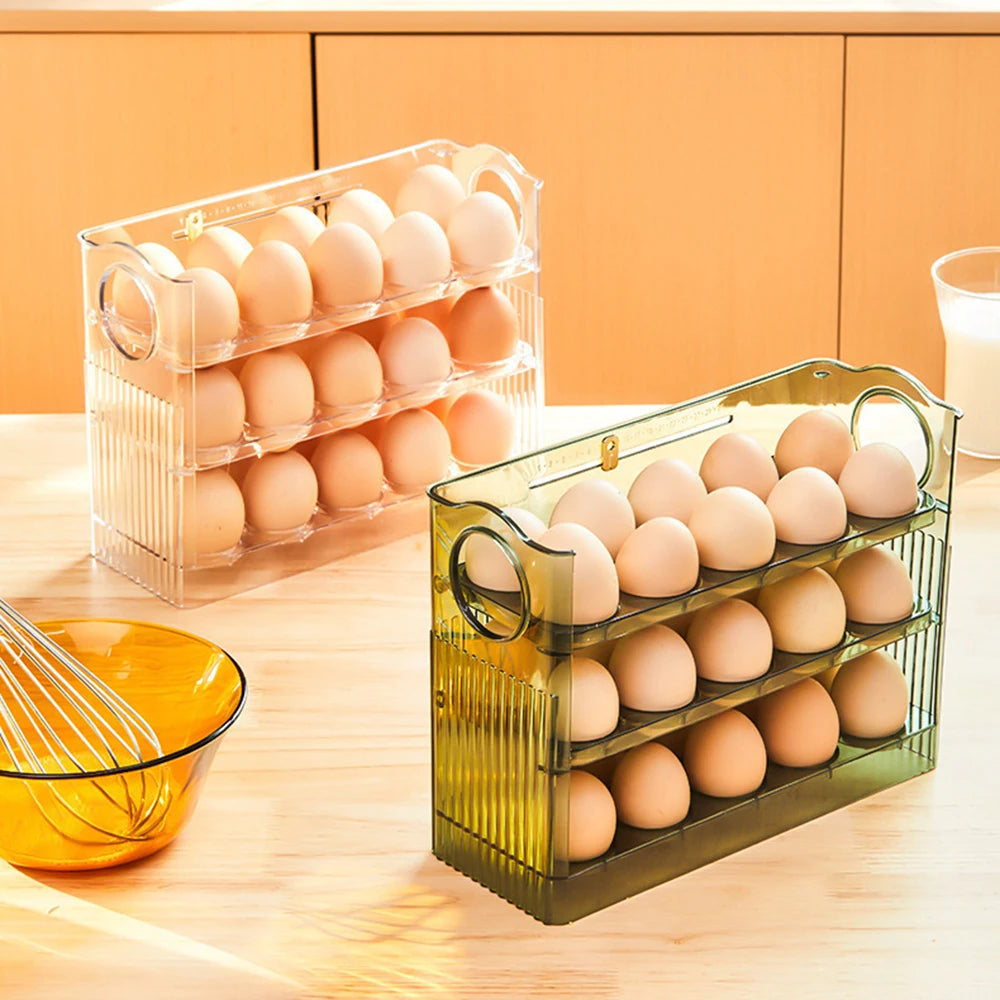 Three-Layer Flippable Egg Holder 30 Eggs Egg Storage
