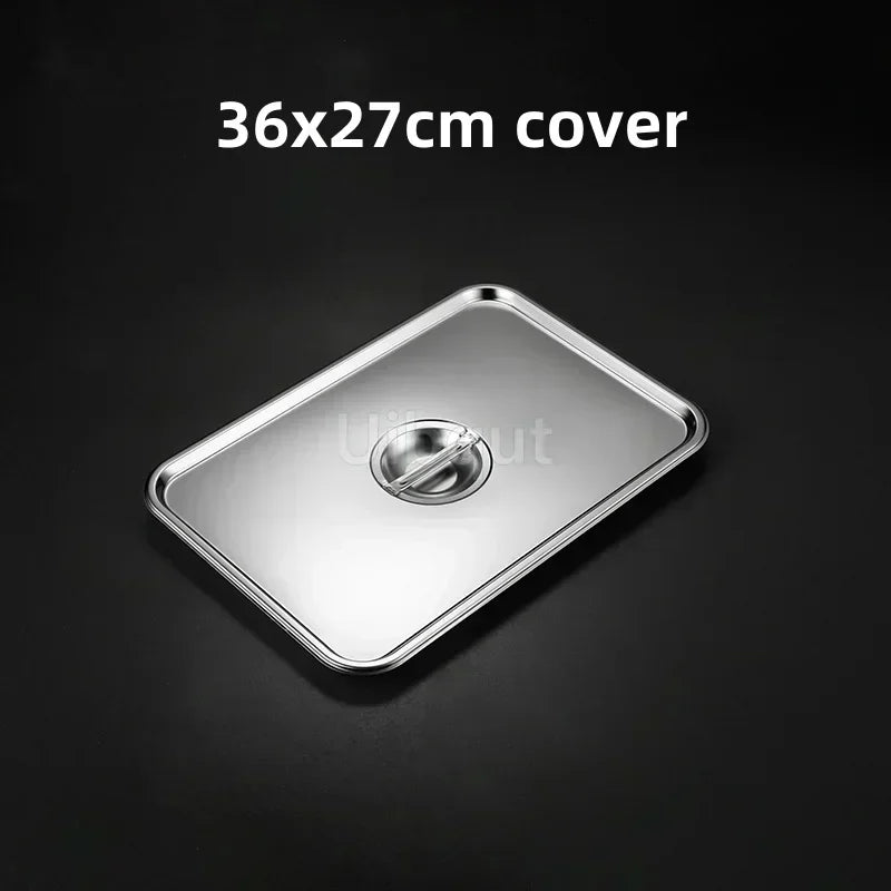 Thicken Stainless Steel Serving Tray Lid Rectangle Metal
