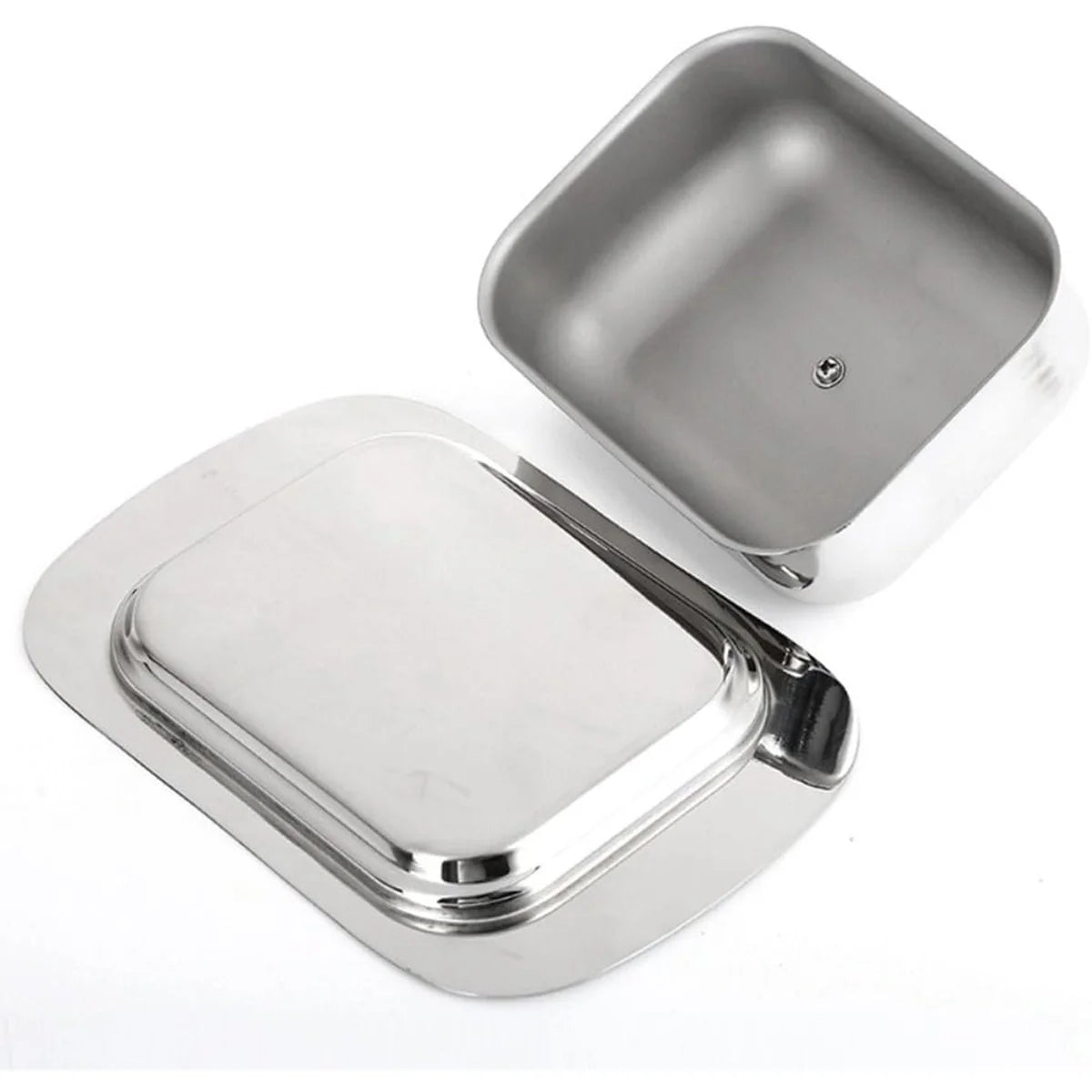 1pc Stainless Steel Butter Dish Lid Handle Cover