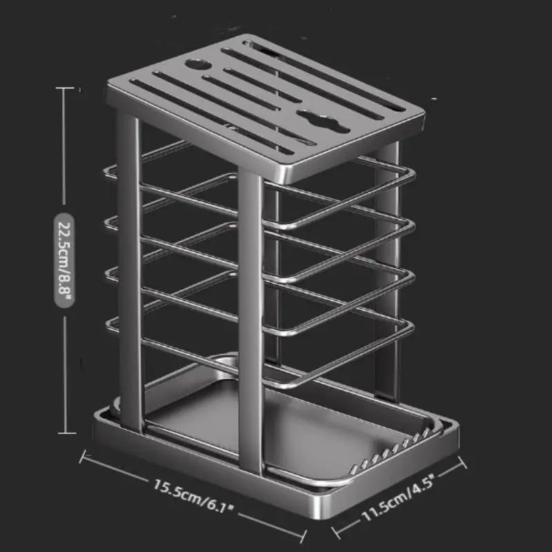 Countertop Knife Holder Drain Tray Storage Rack Organizer
