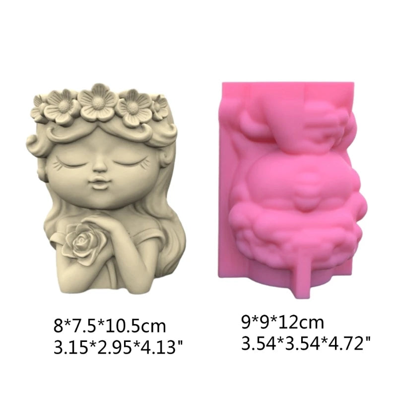 Flower Pot Silicone Mold Angel Girl Succulent Planter