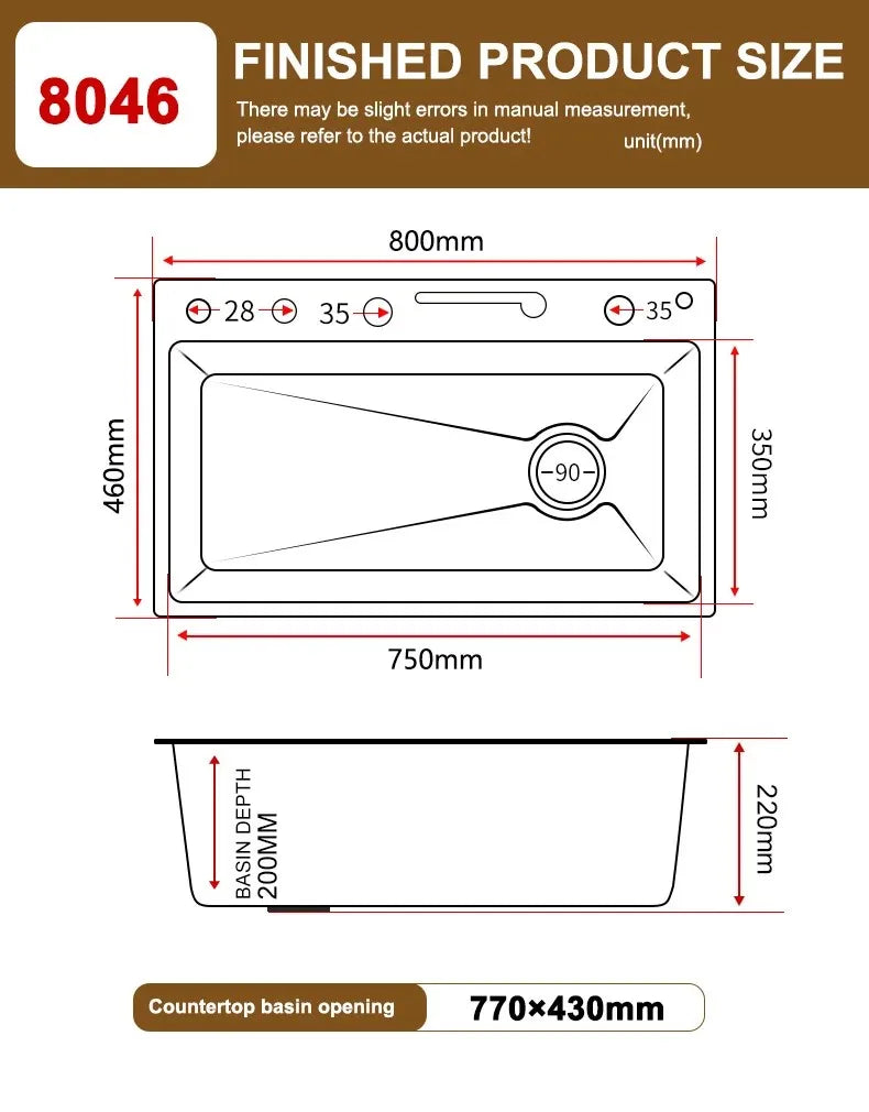 Waterfall Digital Display Sink Stainless Steel Wash Dish