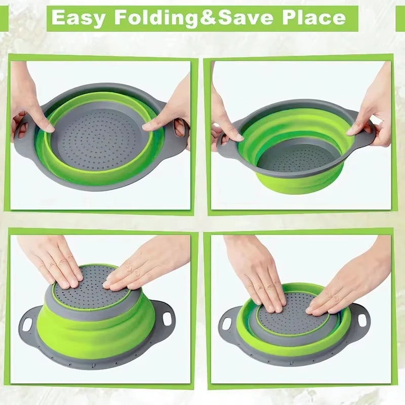 Silicone Vegetable Fruit Cleaning Drainage Basket Cleaning Basket