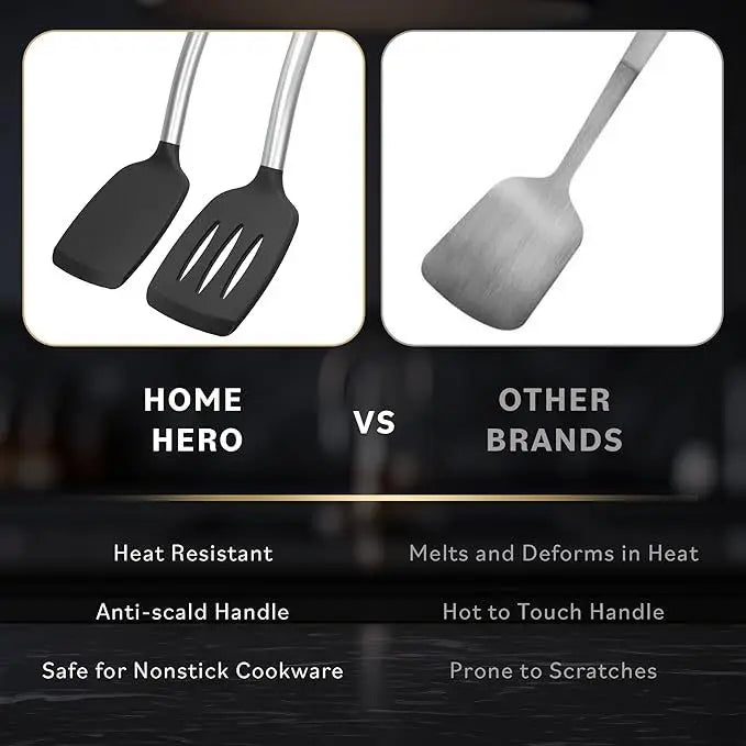 1/2pcs Silicone Spatula Heat Resistant Nonstick Steak Spatula