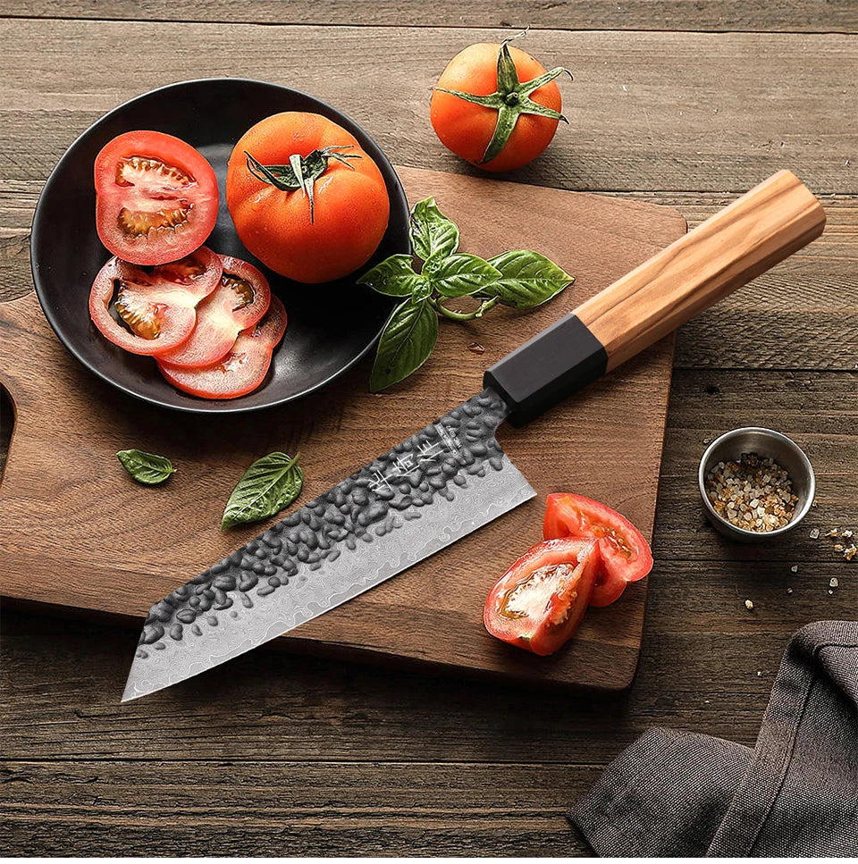 6-Inch Japanese Bunka Knife 67 Layer Damascus Steel