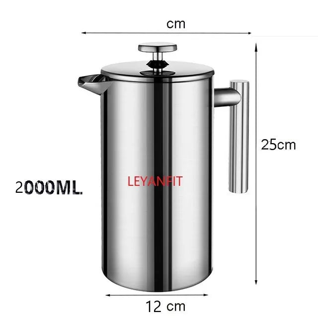 5l Coffee Maker French Press Stainless Steel Espresso