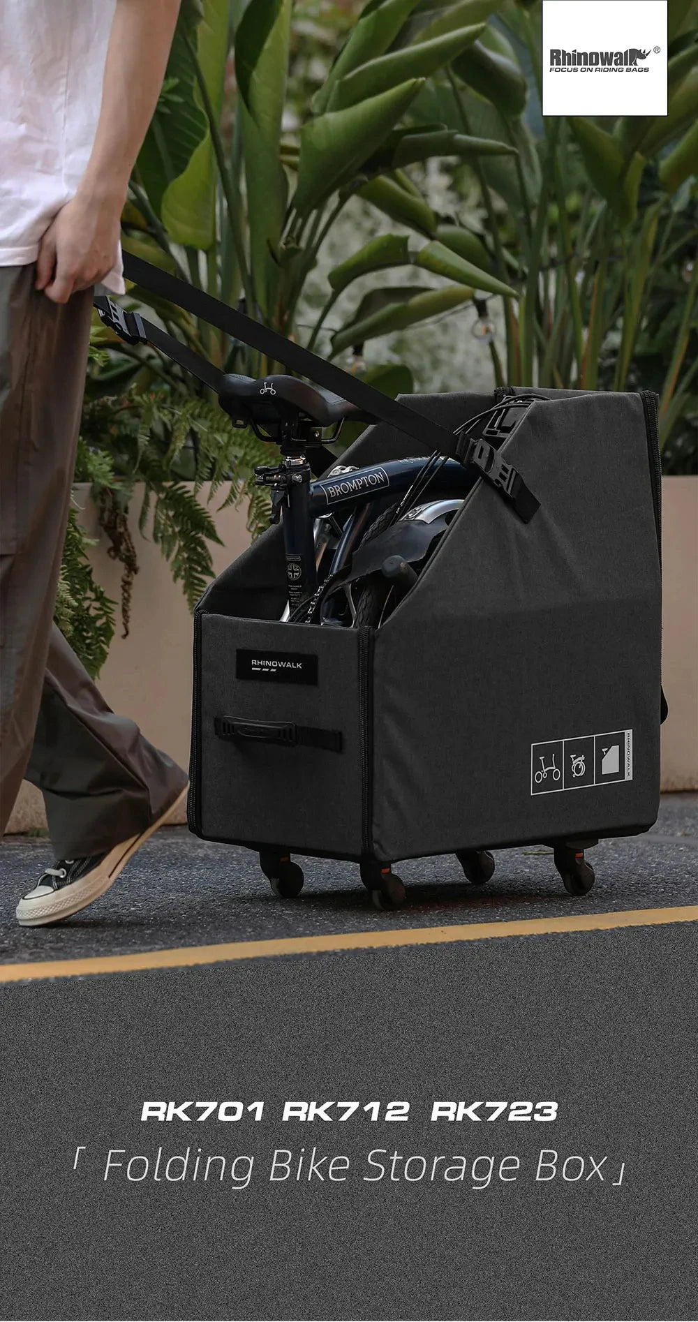 Rhinowalk Folding Bike Storage Box Quick Release Wheel