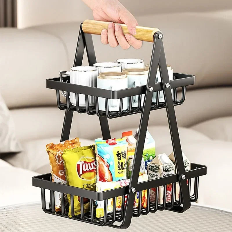 2/3 Tiers Countertop Fruit Basket Fruit Bowl Basket