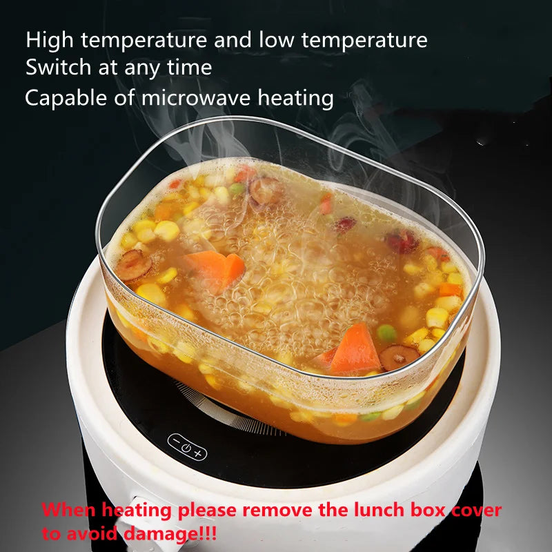 High Borosilicate Glass Rectangle Lunch Box Microwave Heating