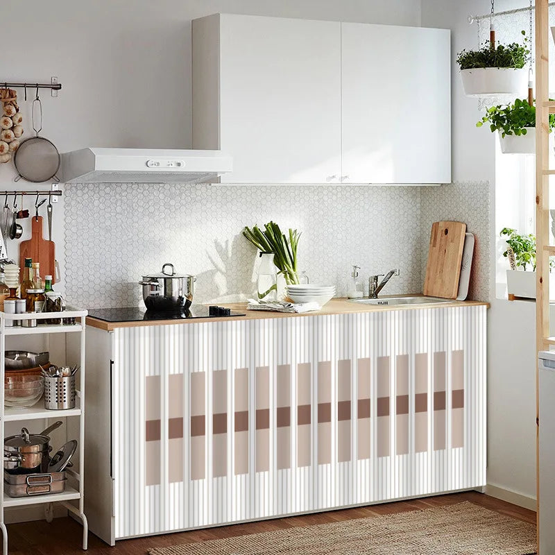Vikama Minimalist Geometric Velcro Curtain Sink Cabinet Storage