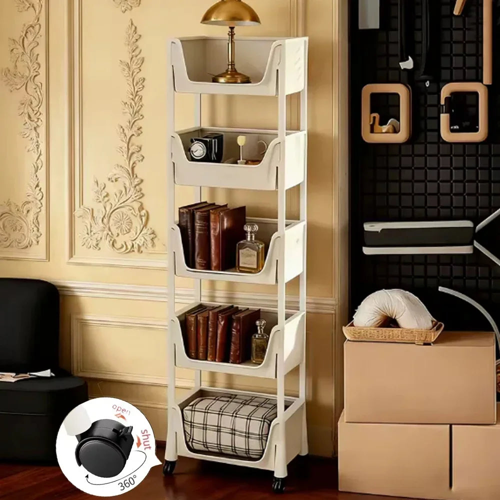 Organizer Storage Rack Mobile Snack Toy Trolley Desk